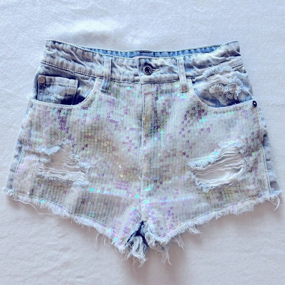 SUNSET+SPRING Mini denim short, Cotton 100%, Size 24.